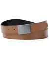 Michael Kors Men's Reversible Plaque Dress Belt In Brown