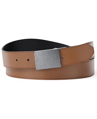 Michael Kors Men's Reversible Plaque Dress Belt In Brown