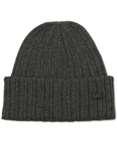 Michael Kors Men's Ribbed Cuff Hat In Charcoal