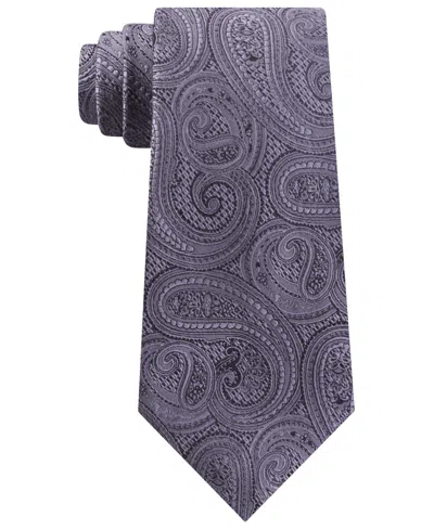Michael Kors Men's Rich Texture Paisley Silk Tie In Charcoal