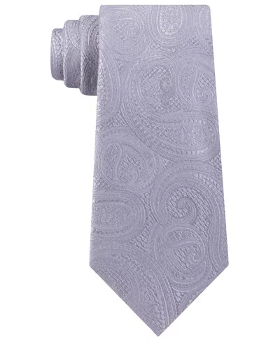 Michael Kors Men's Rich Texture Paisley Silk Tie In Gray