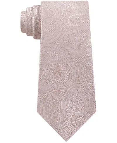 Michael Kors Men's Rich Texture Paisley Silk Tie In Taupe