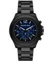 Michael Kors Men's Sage Chronograph Black Ip Stainless Steel Watch 42mm In Black