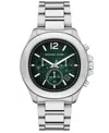 Michael Kors Men's Sage Chronograph Silver-tone Stainless Steel Watch 42mm In Silver-tone