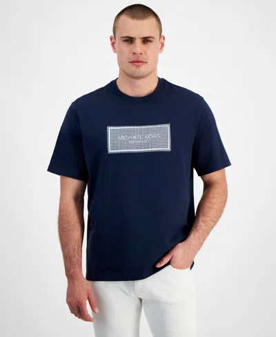 Michael Kors Men's Seersucker Label Logo T-shirt In Midnight