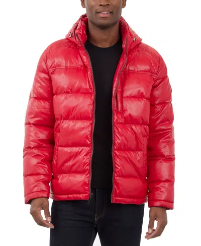 Michael Kors Men's Shine Puffer Jacket In True Red