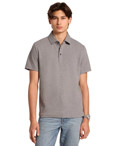 Michael Kors Men's Short Sleeve Bubble Knit Polo Shirt In Gray