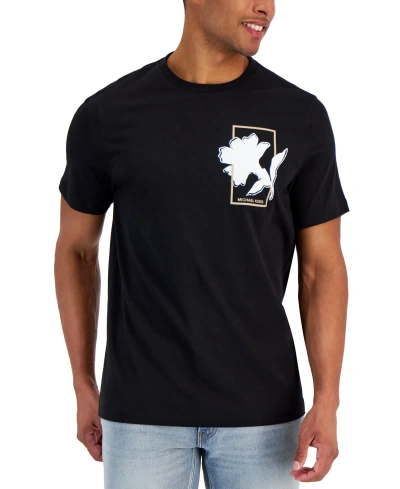 Michael Kors Men's Short Sleeve Floral Graphic T-shirt In Black