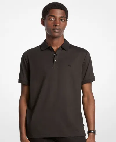 Michael Kors Men's Short Sleeve Polo T-shirt In Brown