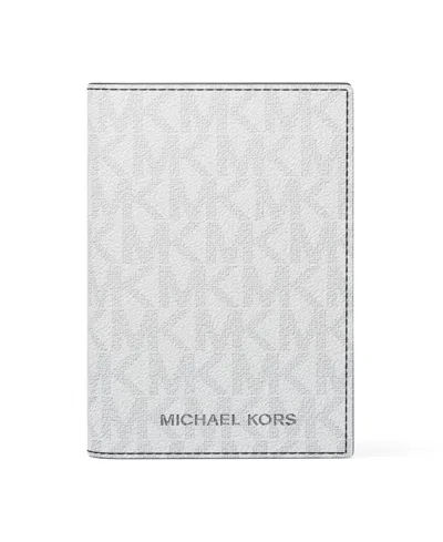 Michael Kors Men's Signature Folding Card Case In Bright Wht