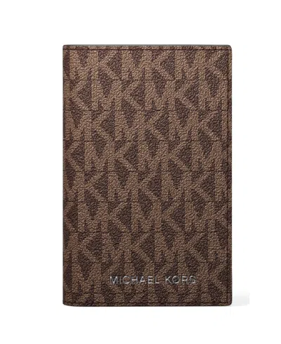 Michael Kors Men's Signature Folding Card Case In Brown,blk