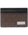 Michael Kors Men's Signature Monogram Print Card Case In Brn,blk