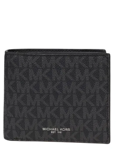 Michael Kors Men's Signature Print Bifold Wallet In Black