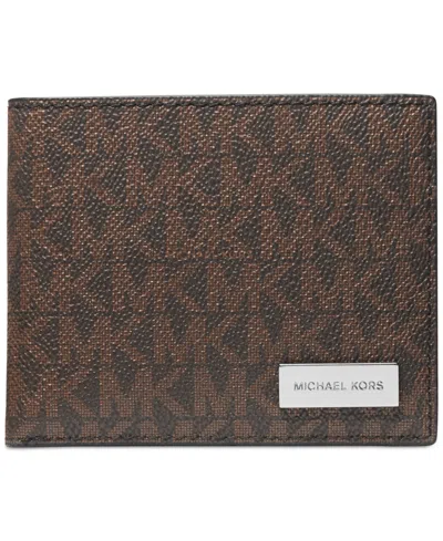 Michael Kors Men's Signature Slim Logo Billfold Wallet In Brn,blk