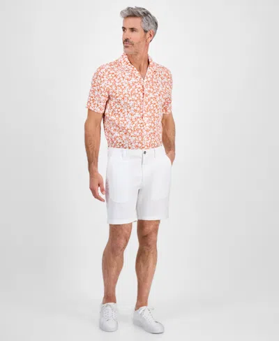 Michael Kors Men's Signature Stretch-cotton Shorts In White
