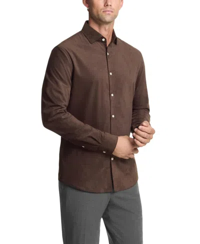 Michael Kors Men Slim Fit Corduroy Dress Shirt In Dark Brown | ModeSens