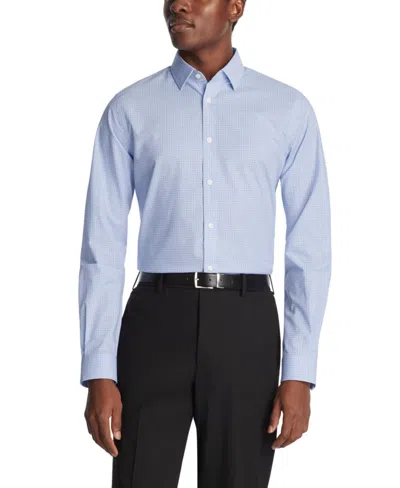 Michael Kors Men's Slim Fit Cotton Linen Untucked Print Dress Shirt In Blue Multi