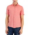 Michael Kors Men's Slim-fit Yarn-dyed Linen Shirt In Black