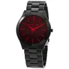 Michael Kors Slim Runway Black-tone And Red Crystal Watch In Black
