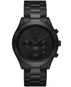 Michael Kors Men's Slim Runway Black Stainless Steel Bracelet Watch, 44mm In Black