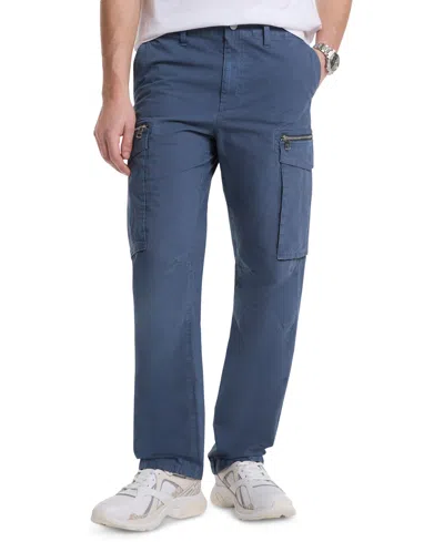 Michael Kors Men's Slim Straight Fit Stretch Garment-dyed Cargo Pants In Dark Chambray