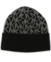 Michael Kors Men's Small Mk Reversible Cuff Hat In Black