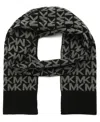 Michael Kors Men's Small Mk Stripe Scarf In Black