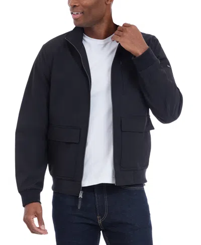 Michael Kors Men's Solid-color Stand-collar Hipster Jacket In Black