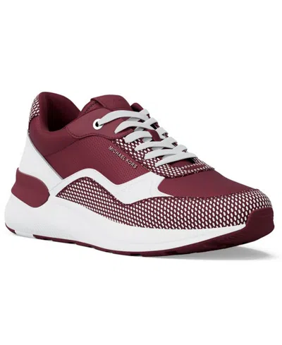 Michael Kors Men's Trevor Leather & Mesh Trainers In Purple