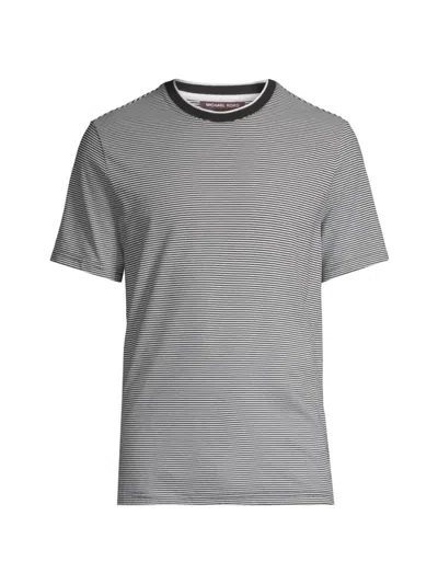 Michael Kors Men's Vacation Striped Cotton T-shirt In Black