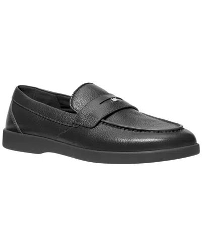 Michael Kors Men's Wesley Pebbled Leather Loafers In Black
