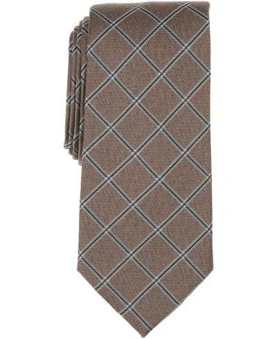Michael Kors Men's Yarrow Grid Classic Tie In Brown