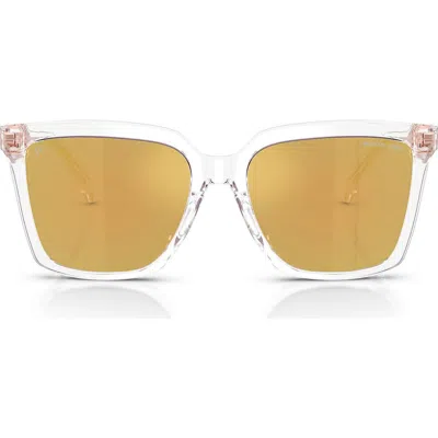 Michael Kors Menaggio 53mm Polarized Square Sunglasses In White