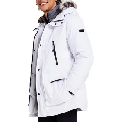 Michael Kors Mens 2-in-1 Polyester Parka Coat In White