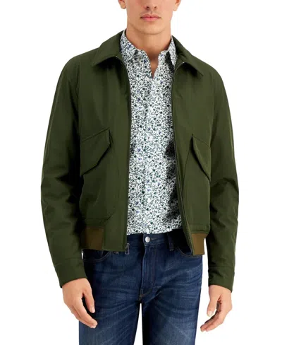 Pre-owned Michael Kors Mens Bomber Jacket Ivy Olive Green Size M Msrp $298