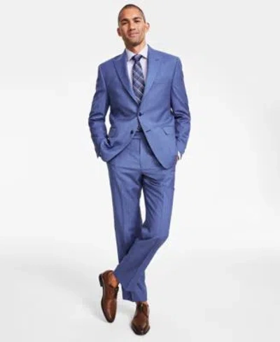 Michael Kors Mens Classic Fit Pinstripe Wool Stretch Suit Separates In Bright Blue Pin