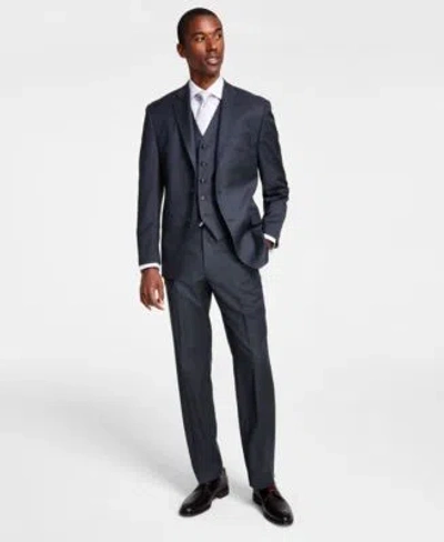 Michael Kors Mens Classic Fit Wool Blend Stretch Solid Vested Suit Separates In Light Gray