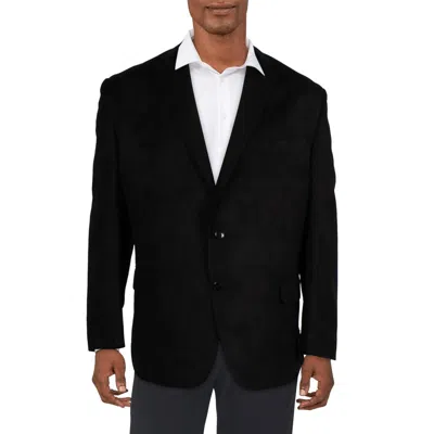 Michael Kors Mens Collar Faux Suede Two-button Blazer In Black