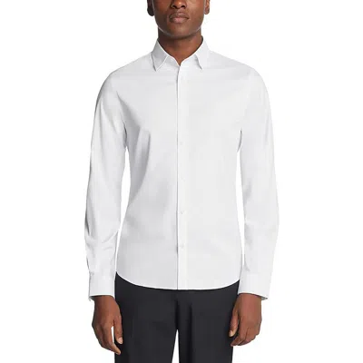 Michael Kors Mens Collar Nylon Button-down Shirt In White