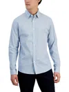 MICHAEL KORS MENS COLLARED DOTTED BUTTON-DOWN SHIRT