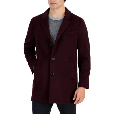 Michael Kors Mens Collared Warm Wool Coat In White