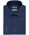 Michael Kors Men's Slim Fit Airsoft Performance Non-iron Dress Shirt In Navy