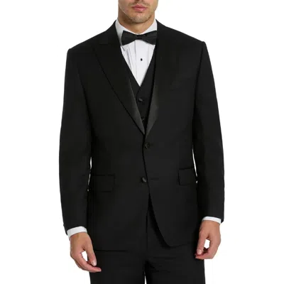 Michael Kors Mens Contrast Trim Wool Two-button Blazer In Black