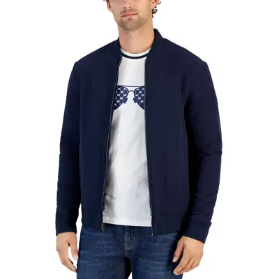 Michael Kors Mens Faux Fur Lined Polyester Bomber Jacket In Multi