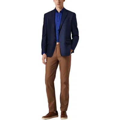 Michael Kors Mens Houndstooth Knit Two-button Blazer In Blue