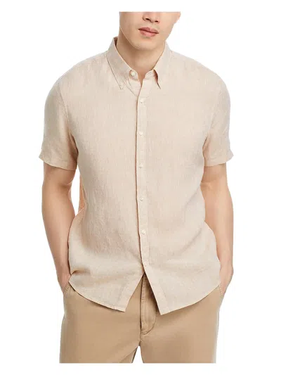 Michael Kors Mens Linen Heathered Button-down Shirt In Multi