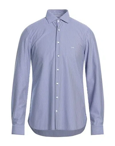 Michael Kors Mens Man Shirt Blue Size 16 Polyester, Cotton