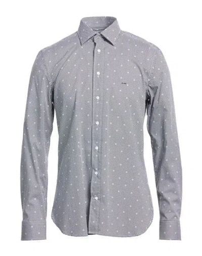 Michael Kors Mens Man Shirt Midnight Blue Size 16 ½ Cotton, Elastane In Gray