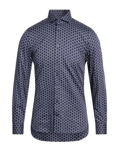 Michael Kors Mens Man Shirt Navy Size 15 Cotton In Blue