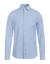 Michael Kors Mens Man Shirt Sky Blue Size 15 ½ Cotton, Linen In Blue